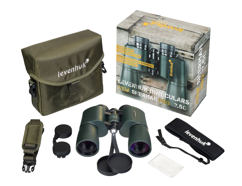 Бинокль мощный профессиональный Levenhuk New Sherman PRO 7x50