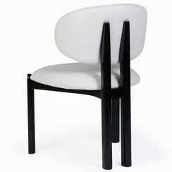 Обеденный стул Sage, черные ножки с белой обивкой