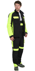 Костюм СИРИУС-ОНИКС куртка, п/к черный с лимонным