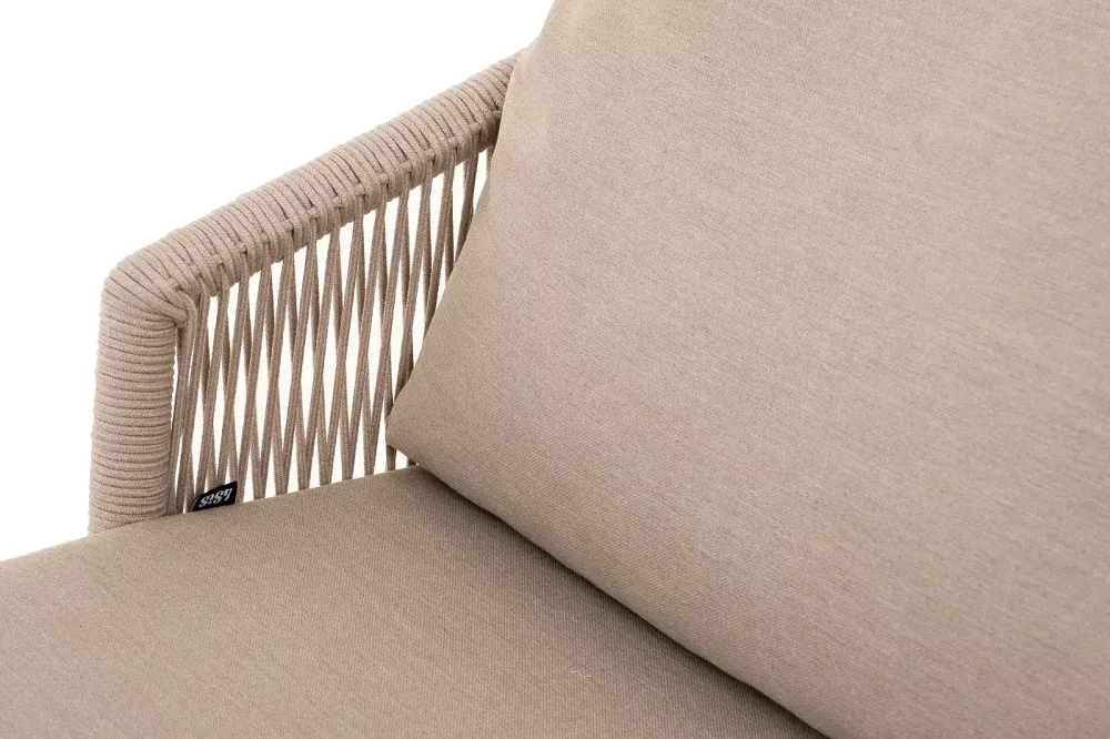 "Верона" лаунж-зона 5-местная плетеная из роупа (веревки), каркас алюминиевый белый, роуп бежевый