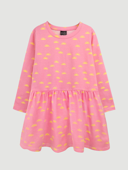 Платье с длинным рукавом Mjölk Солнышки розовые