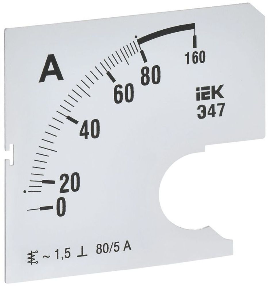 Шкала сменная для амперметра Э47 80/5А-1.5 72х72мм IEK IPA10D-SC-0080 Шкала сменная для амперметра Э47 80/5А-1.5 72х72мм IEK IPA10D-SC-0080