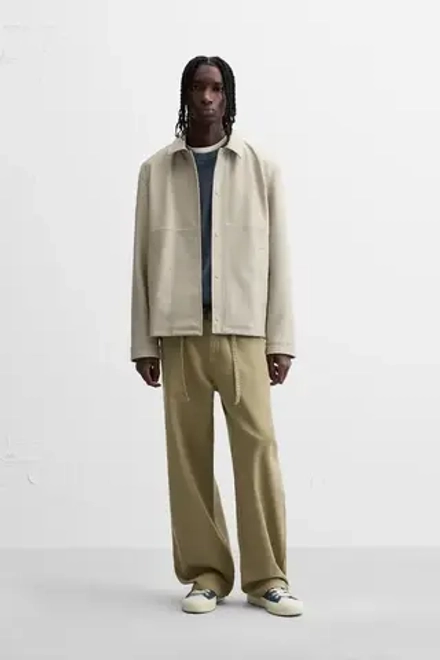 ZARA КУРТКА ИЗ ИСКУССТВЕННОЙ КОЖИ, ЖЕЛТОВАТО-БЕЛЫЙ