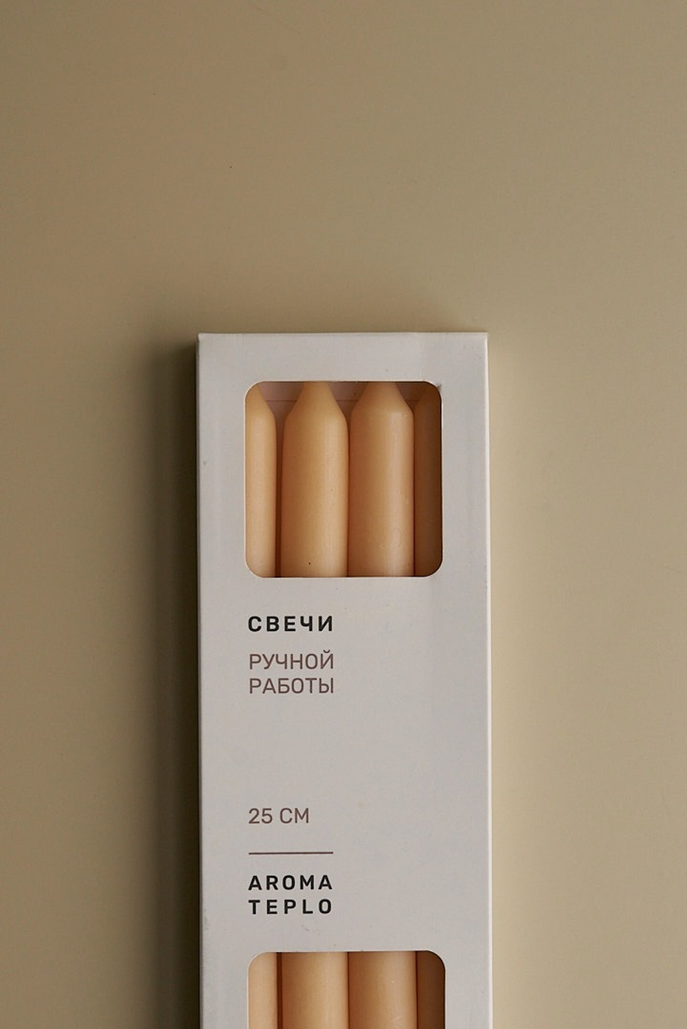 Свеча столовая КОЛОННА, набор 4 шт, 25 см / Aromateplo