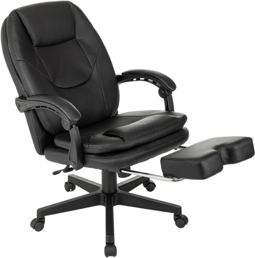 Кресло руководителя Бюрократ CH-868N-F черный эко.кожа крестов. пластик подст.для ног