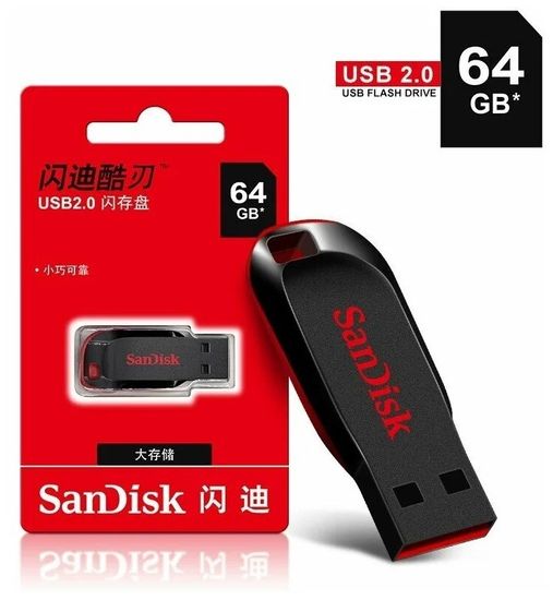 Флешка USB Flash накопитель 64GB SanDisk Cruze Blade