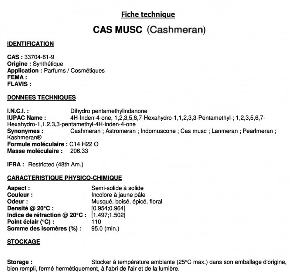 CAS MUSC ( Cashmeran ) / КАС МУСК ( Кашмеран ) CAS 33704-61-9
