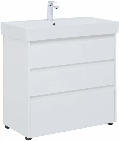 Тумба с раковиной Aquanet Nova Lite 302475 85 белый глянец