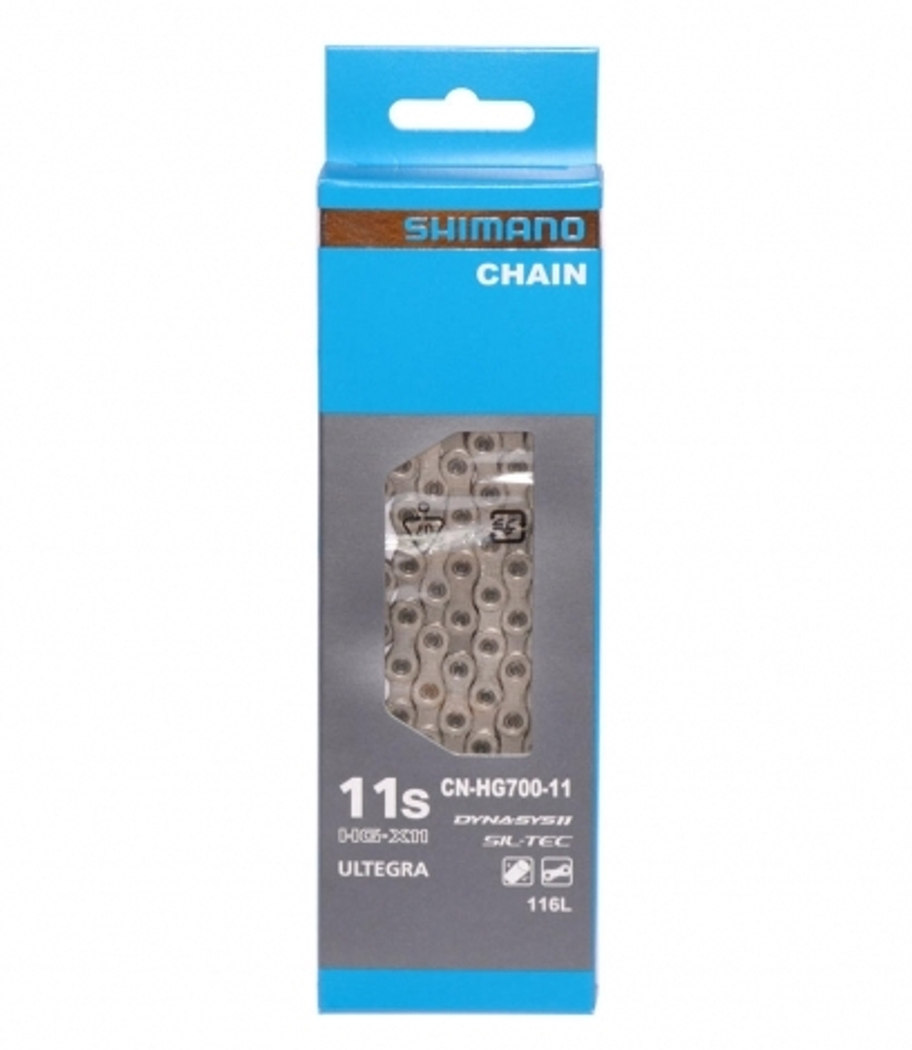 Цепь Shimano, HG700, 11ск, 116 зв., амп.пин (1шт), ROAD/MTB совмест.
