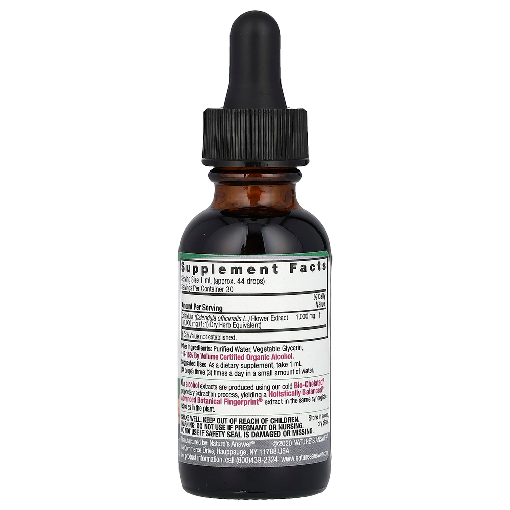 Nature's Answer, жидкий экстракт цветков календулы, самое низкое содержание спирта, 1000 мг, 30 мл (1 жидк. унция)