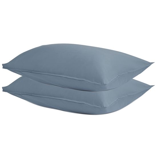 Набор из двух наволочек из сатина джинсово-синего цвета с брашинг-эффектом из коллекции essential, 50х70 см