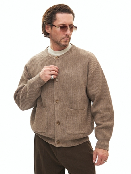 Бежевый шерстяной кардиган Bro