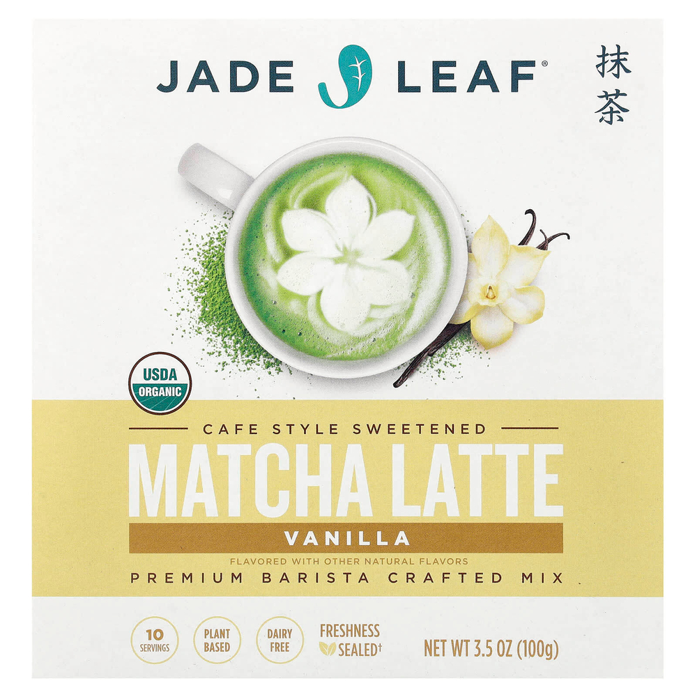 Jade Leaf Matcha, матча латте, ваниль, 100 г (3,5 унции)