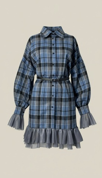 Платье рубашка в клетку длина мини