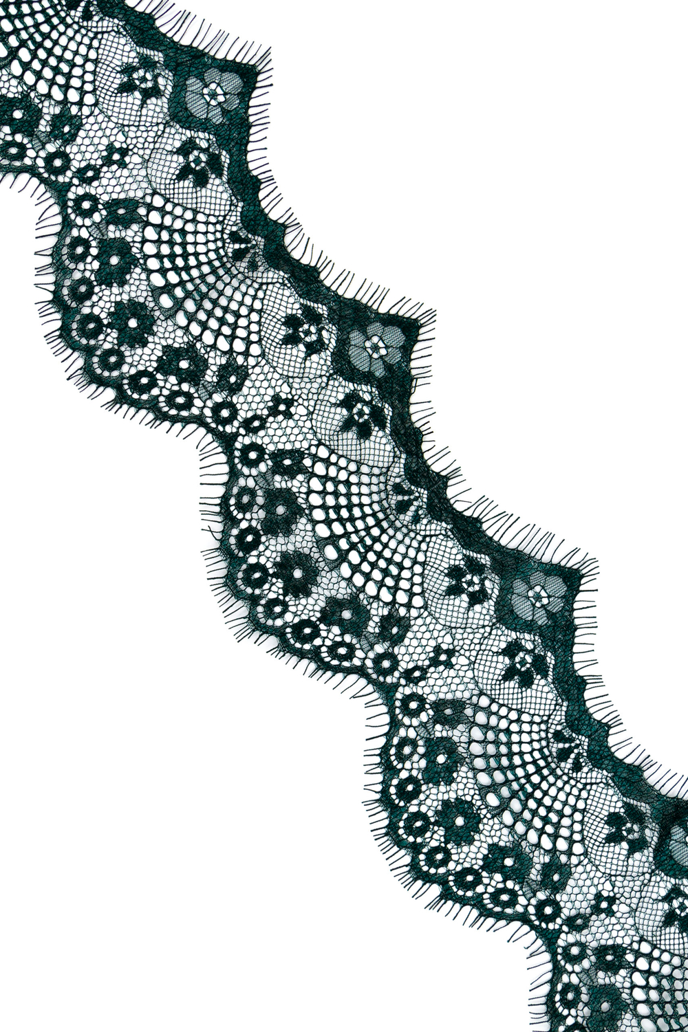 Узкое кружево шантильи тёмно-синее неэластичное 11 см