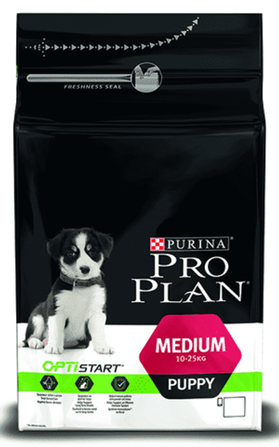 Сухой корм Pro Plan puppy medium OptiStart для щенков средних пород с курицей и рисом, Пакет 1,5 кг