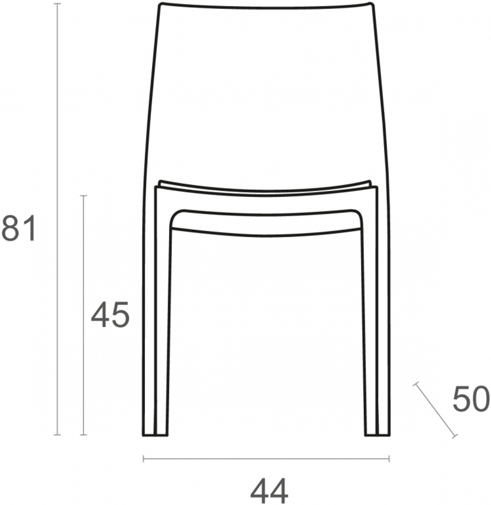 Стул пластиковый Siesta Contract Maya, светло-голубой