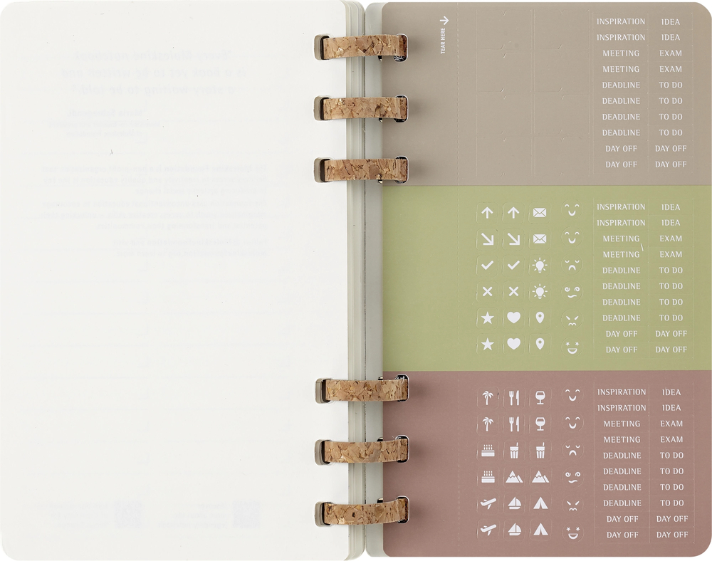 Еженедельник Moleskine SPIRAL Large 130х210мм PP 200стр спираль пробковая черный (DSSPB12MWH3)