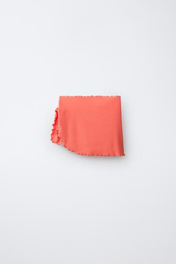 ZARA ЮБКА-ПАРЕО В РУБЧИК, КОРАЛЛОВЫЙ