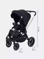 Коляска детская MOWBaby "ZOOM"PU (2в1) RA086 Silver Black