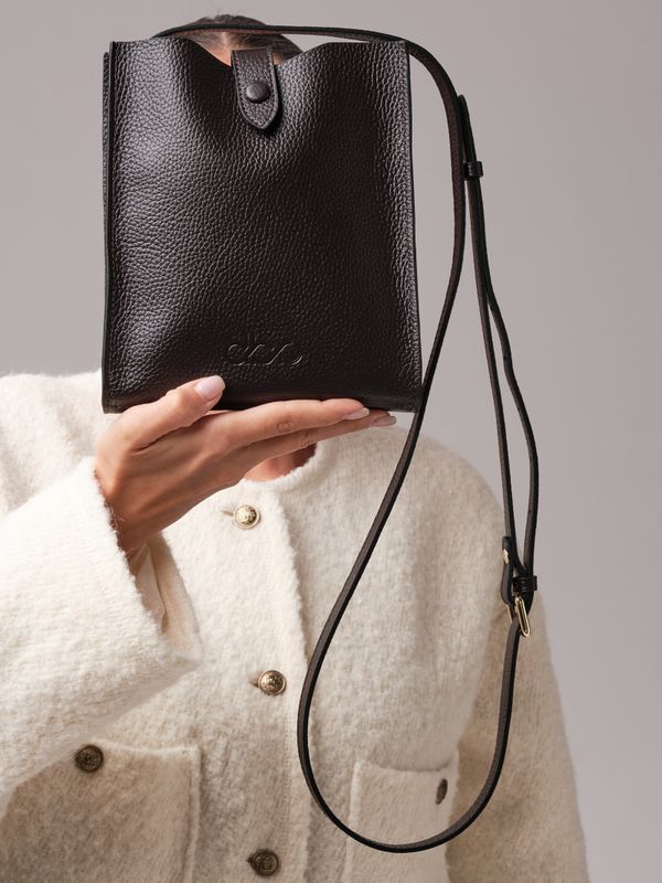 Женская кожаная сумка кросс-боди DBR 30919 темно-коричневый