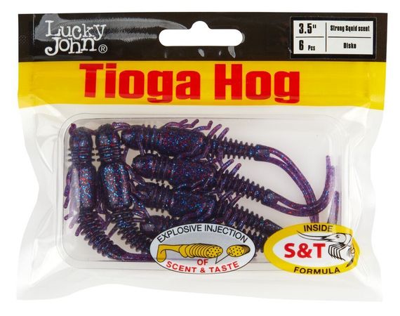 Виброхвосты съедобные LJ Pro Series TIOGA HOG 3.5in (8,9 см), цв. S63, 6 шт.