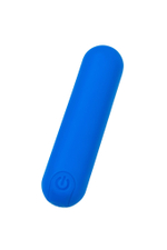 Синяя силиконовая перезаряжаемая вибропуля Nep - 8 см.