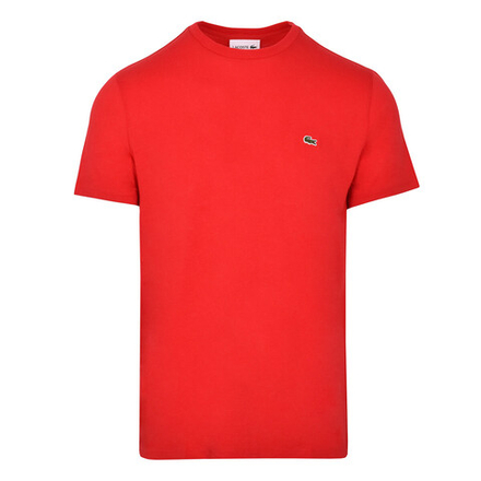 Мужская теннисная футболка Lacoste Men's Crew Neck Pima Cotton Jersey T-shirt - red