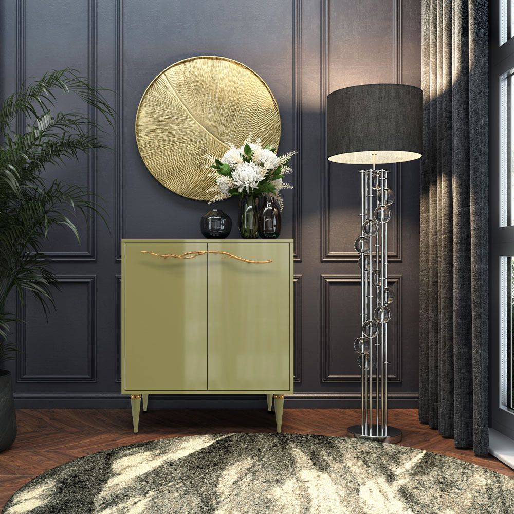 Комод Арт Колор Классик Голд с 2 полками Зеленая олива