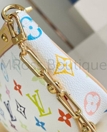 Сумка-клатч Louis Vuitton x Takashi Murakami Pochette женская белая c цветными узорами