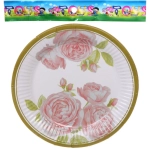 Тарелка бумажная 18 см в наборе 10 шт «Розовый сад»