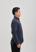 Рубашка мужская лен SHANYRAQ DARK BLUE