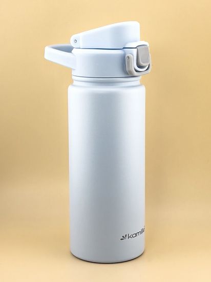 Термос-Бутылка спортивная 600 мл. Kamille KM 2178 из нержавеющей стали с замком и петлёй