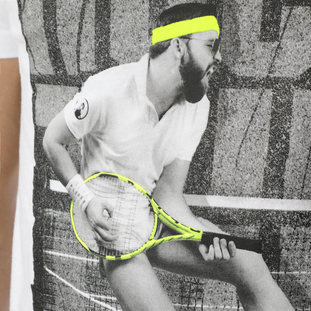 Мужское теннисное поло Quiet Please Rock The Court T-Shirt Men - White, Multicoloured