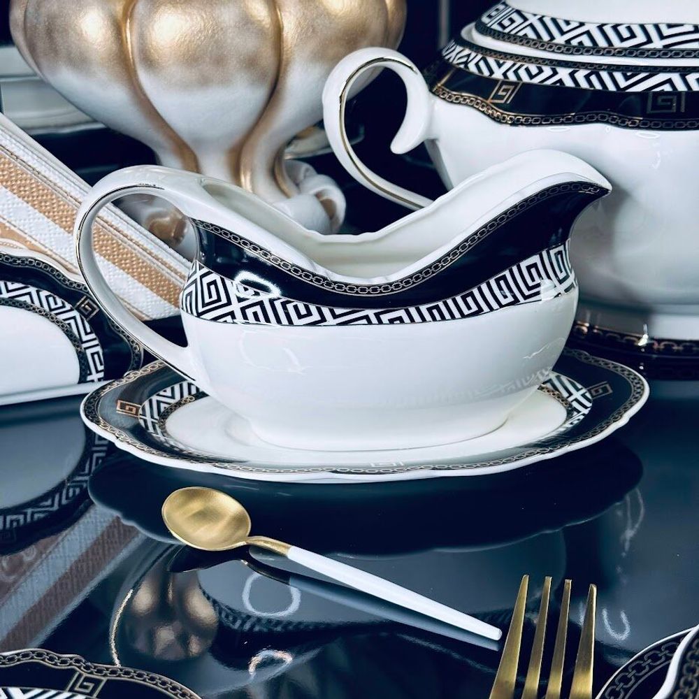 Lenardi 205-474 Соусник с блюдом 460 мл ИЗОЛЬДА в под.уп.(х18)Фарфор