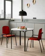 Стол обеденный ror, D90 см, черный/серый