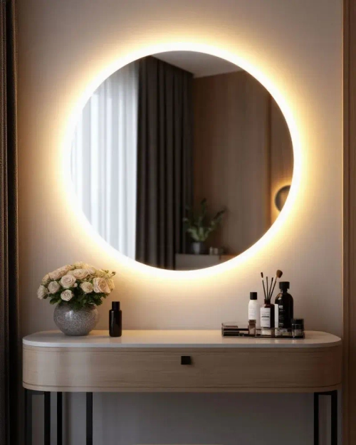 Зеркало настенное круглое Moon, с подсветкой