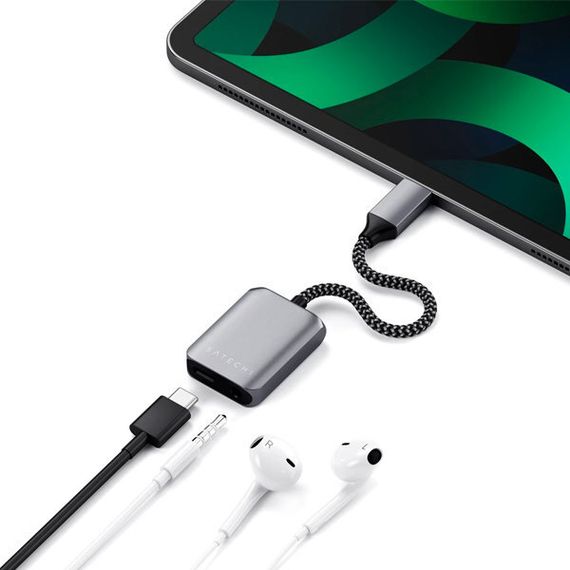 Адаптер Satechi (ST-UCAPDAM) Satechi USB-C to Audio PD Charger Adapter (Space Gray)