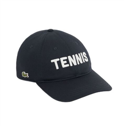 Теннисная кепка Lacoste Embroidered Cotton Twill - blackbird/flour