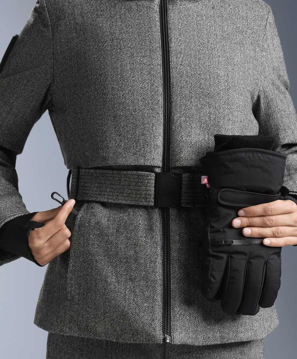 Oysho Водостойкая куртка FELLEX® Wool Blend SKI, антрацитово-серый