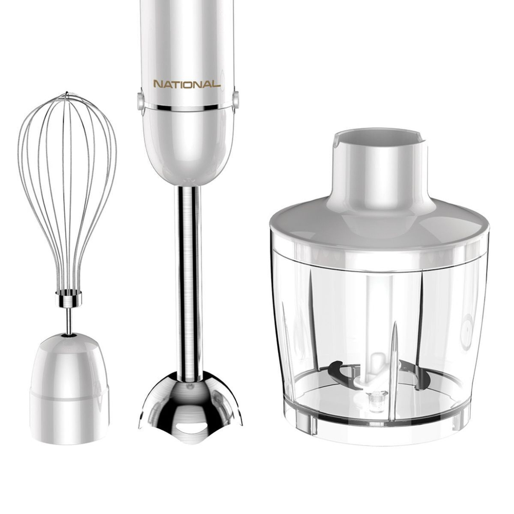 Блендер погружной 1200 Вт, 6 скор, National, NK-HB1225, серебр