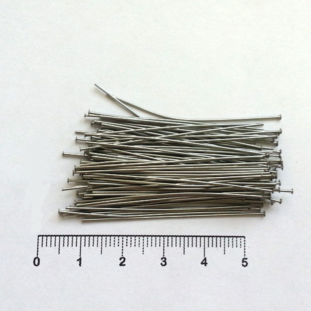 D595 Пины со шляпкой, 40*0.6мм, нерж. сталь (20шт)