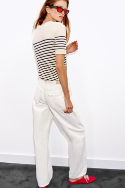 ZARA СВИТЕР В ПОЛОСКУ С КОРОТКИМИ РУКАВАМИ, ПОЛОСКИ