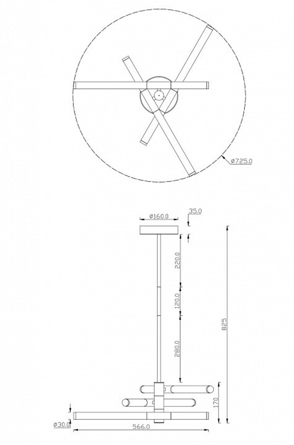 Люстра на штанге Maytoni MOD106PL-L28G3K