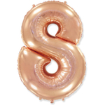 Шар фольгированный Цифра 8 101 см (Розовое Золото)