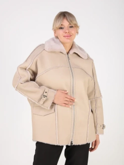 Дубленка зимняя натуральная оверсайз больших размеров