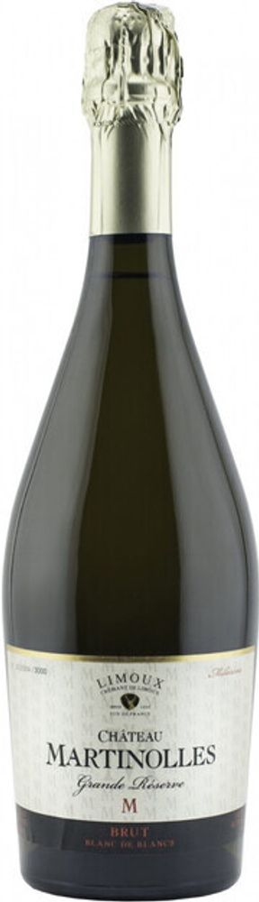Игристое вино Paul Mas Chateau Martinolles Grande Reserve Cremant de Limoux Blanc de Blanc Brut AOP, 0,75л