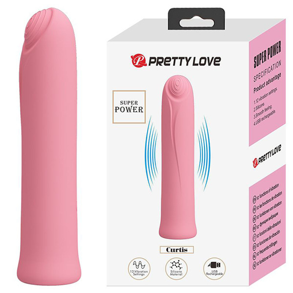 Нежно-розовый мини-вибратор 10,3см Pretty Love Curtis BW-500008-1