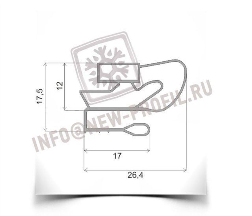 Уплотнитель 69*56 см для холодильника Атлант МХМ-162(морозильная камера) Профиль 021