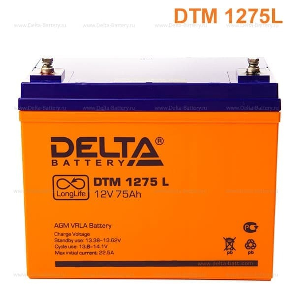 Аккумуляторная батарея Delta DTM 1275 L (12V / 75Ah)